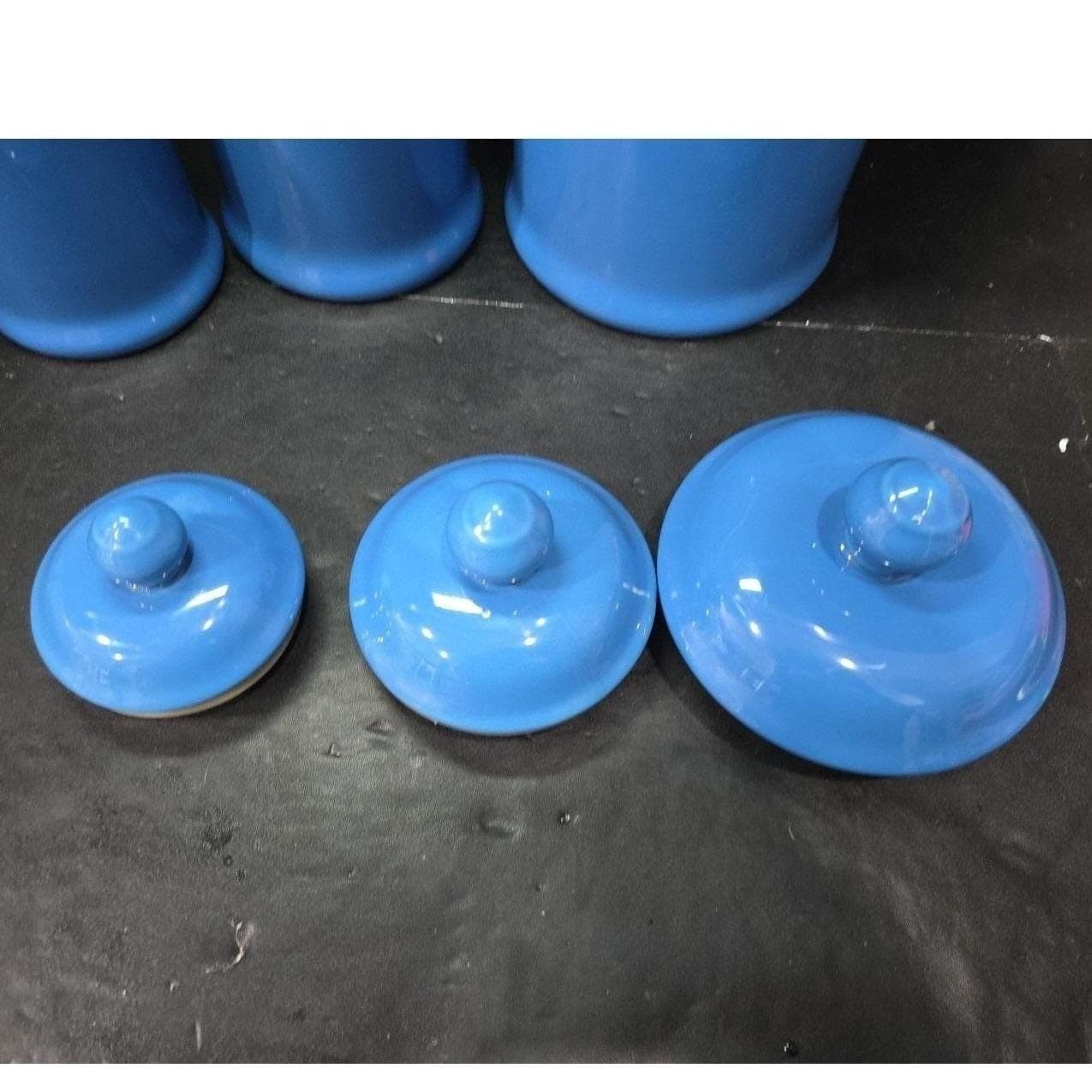 Williams Sonoma Blue Lidded Canisters, Set of 3, Replacement Kitchenware, Jars - Thumbnail 6