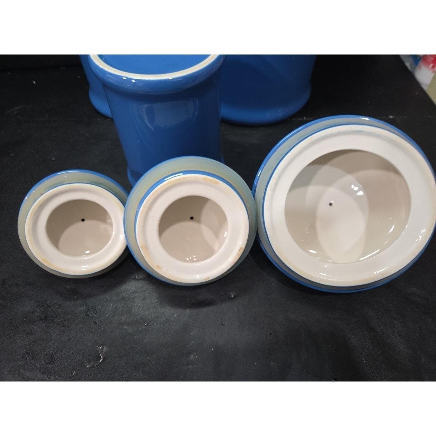 Williams Sonoma Blue Lidded Canisters, Set of 3, Replacement Kitchenware, Jars - Thumbnail 10