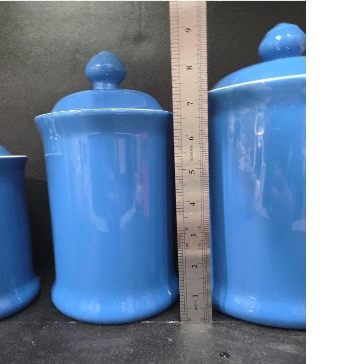 Williams Sonoma Blue Lidded Canisters, Set of 3, Replacement Kitchenware, Jars - Thumbnail 12