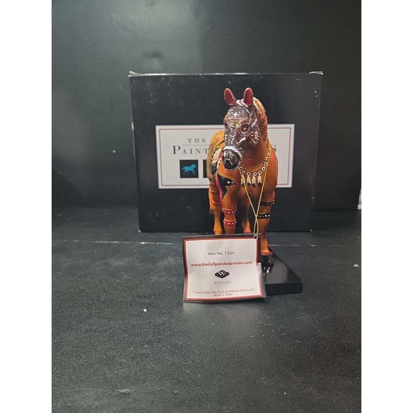 Trail Of Painted Ponies Ghost Horse Figurine, 1st Edition #1544 1E/1449, Box/Tag - Thumbnail 3