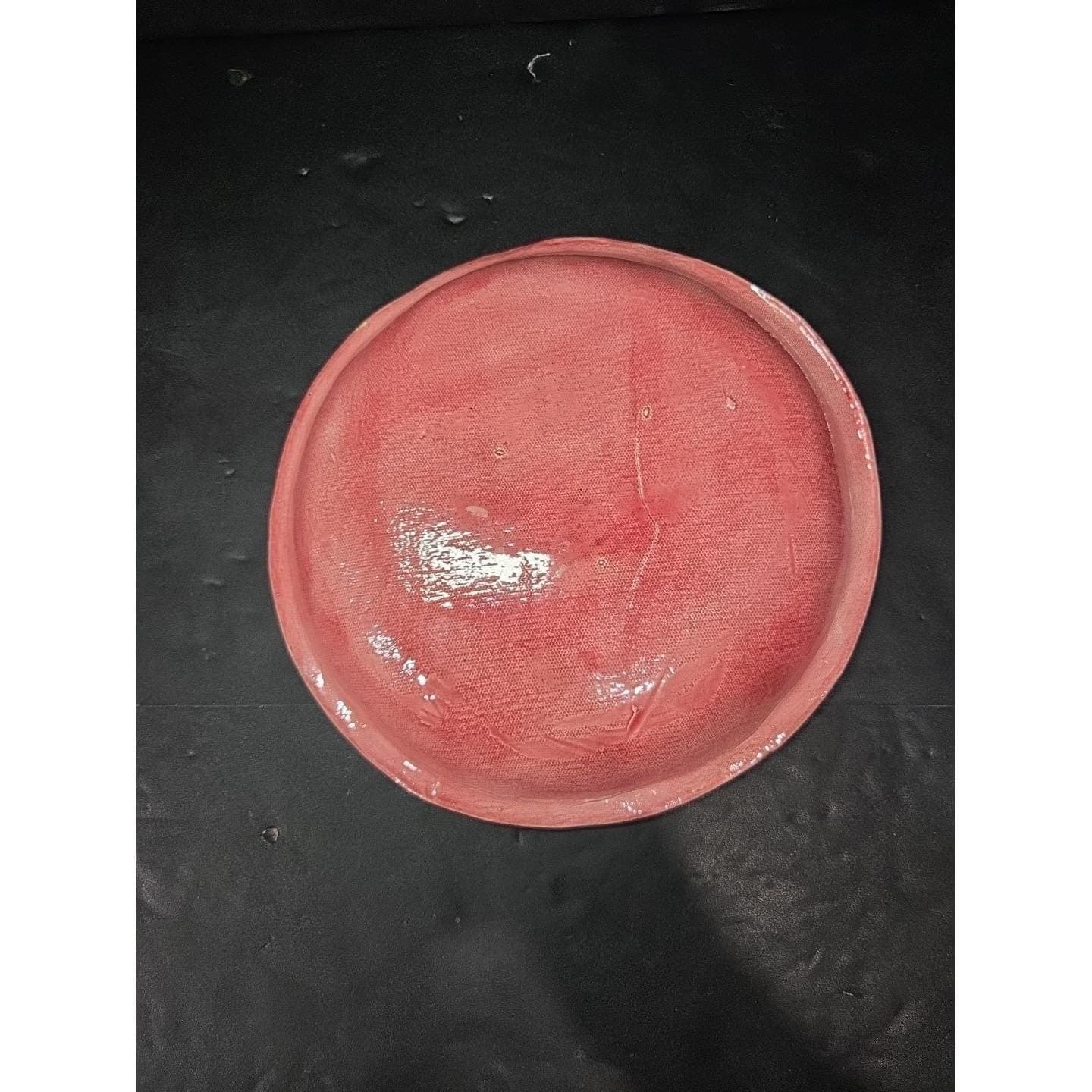 Majolica Style Pink Bowl, Christmas Pattern Bowl, Santa Present, Festive Decor - Thumbnail 2