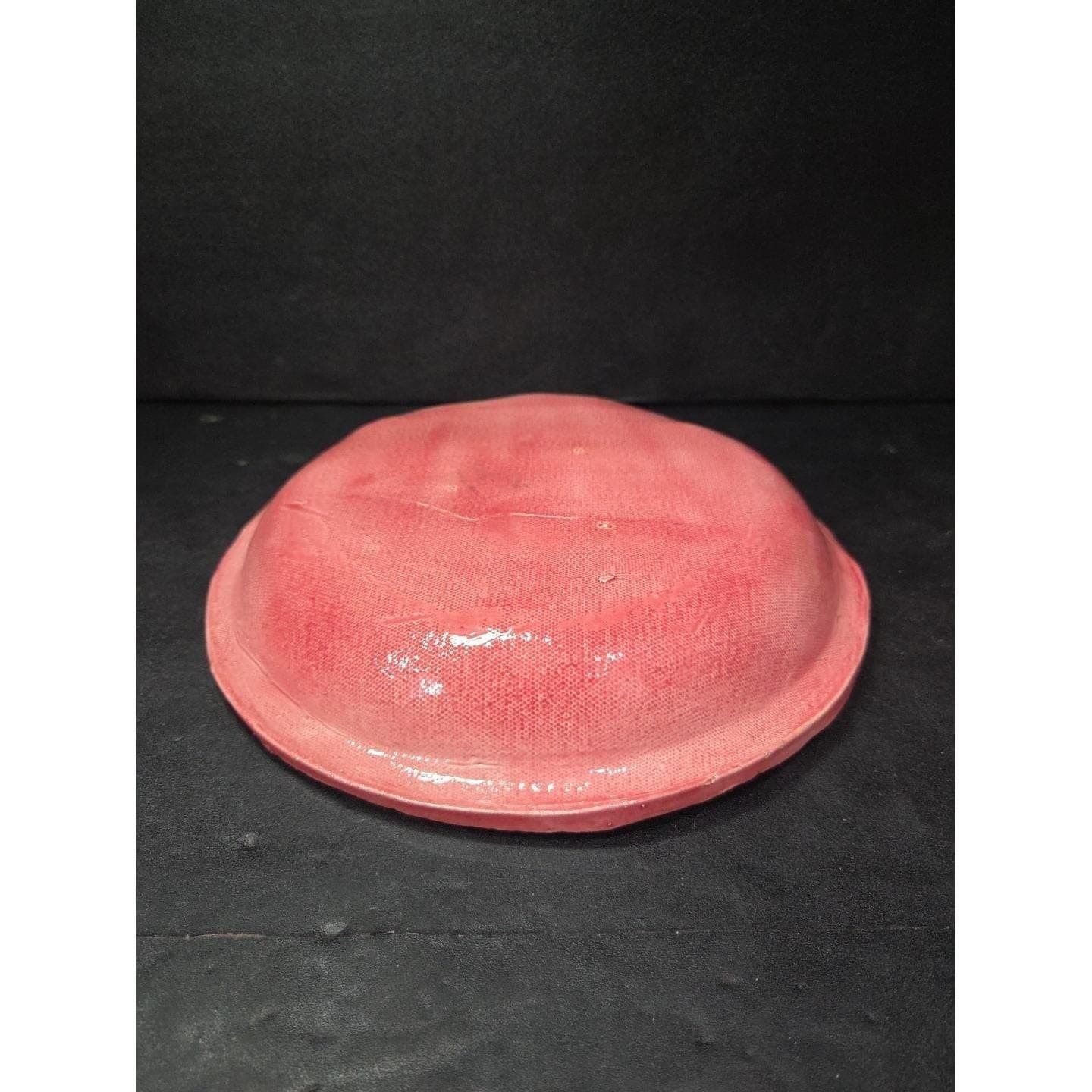 Majolica Style Pink Bowl, Christmas Pattern Bowl, Santa Present, Festive Decor - Thumbnail 6