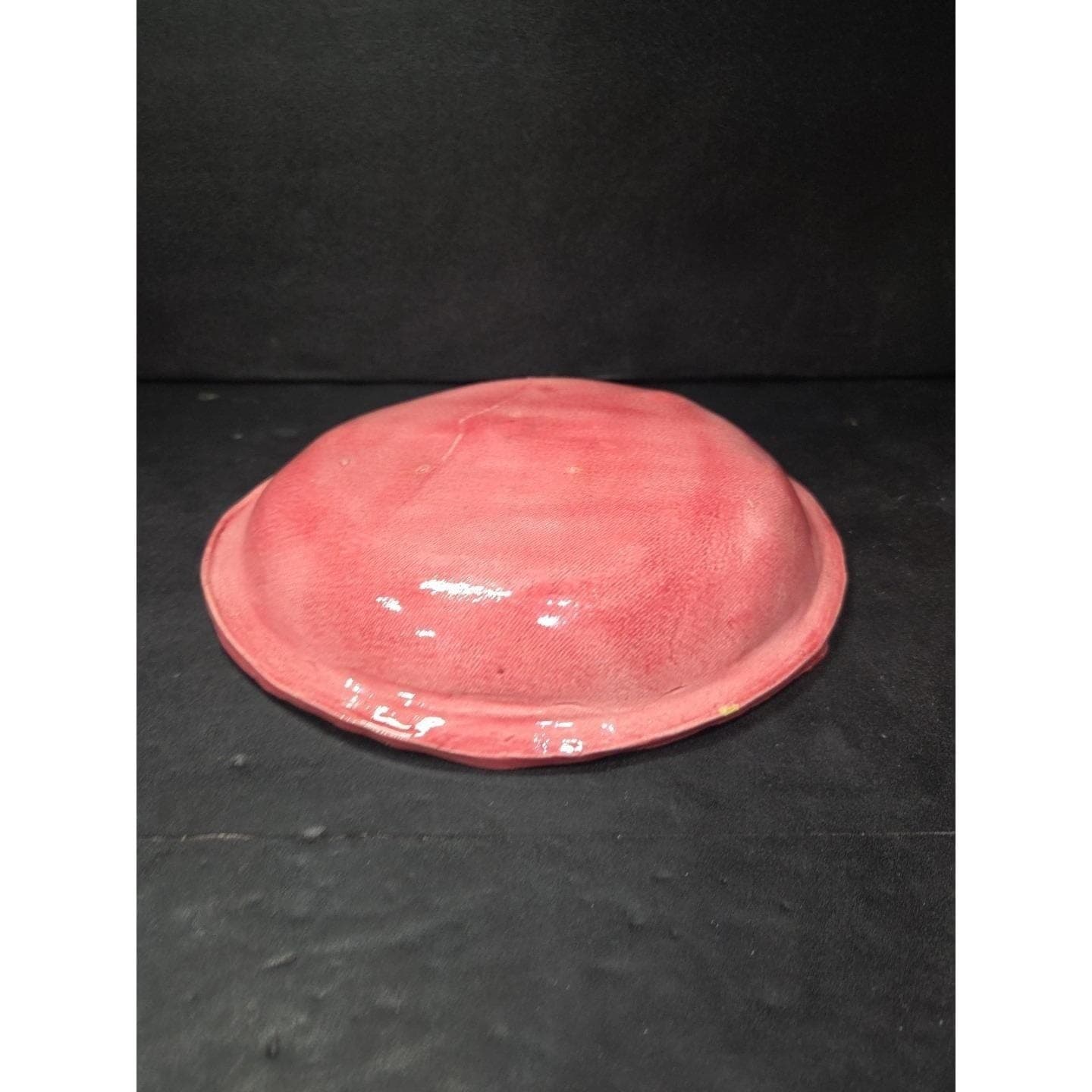 Majolica Style Pink Bowl, Christmas Pattern Bowl, Santa Present, Festive Decor - Thumbnail 7