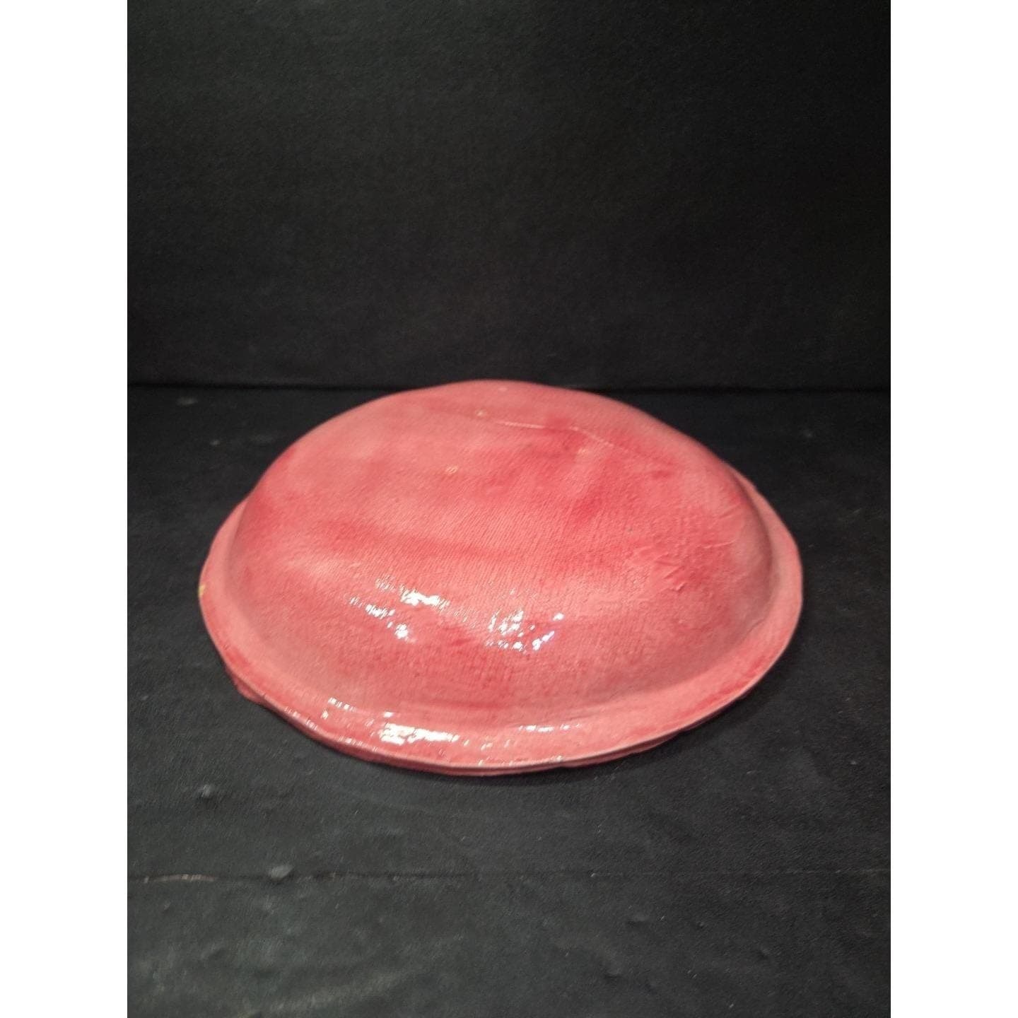Majolica Style Pink Bowl, Christmas Pattern Bowl, Santa Present, Festive Decor - Thumbnail 8