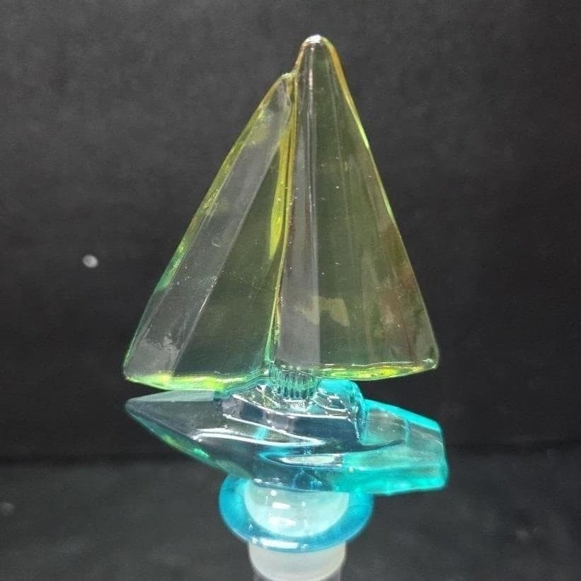 Mikasa Blue Regatta Ship Bottle Stopper, Lead Crystal Boat Replacement Topper - Thumbnail 6