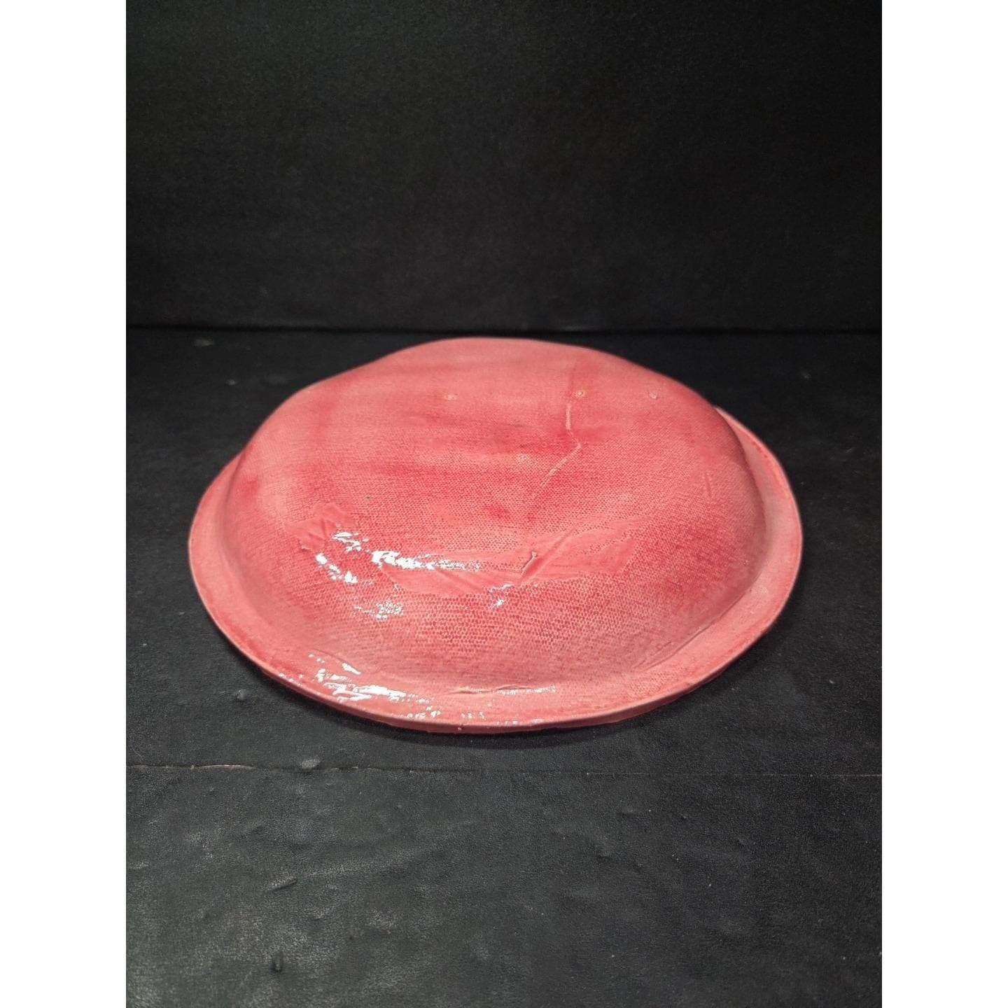 Majolica Style Pink Bowl, Christmas Pattern Bowl, Santa Present, Festive Decor - Thumbnail 5