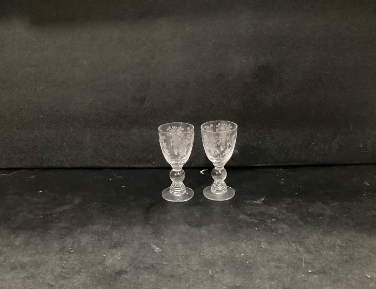 Duncan & Miller Lead Crystal Etched Elegant Glass Cordial Glass "First Love" - Thumbnail 10