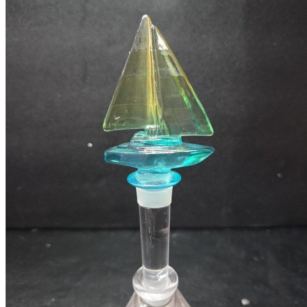 Mikasa Blue Regatta Ship Bottle Stopper, Lead Crystal Boat Replacement Topper - Thumbnail 4