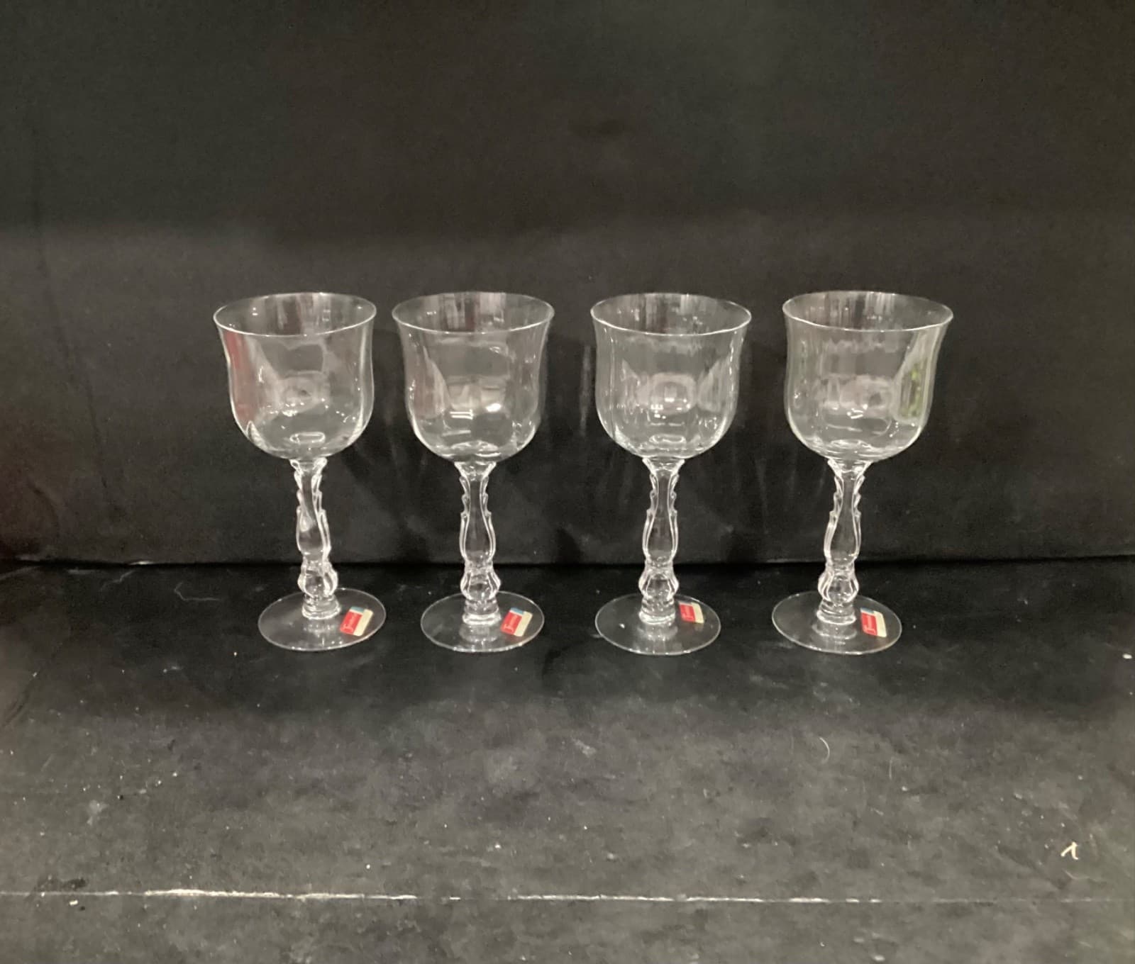 Fostoria Crystal Cellini Loop Optic Iced Tea Glasses Goblets Set of 4 - Thumbnail 8