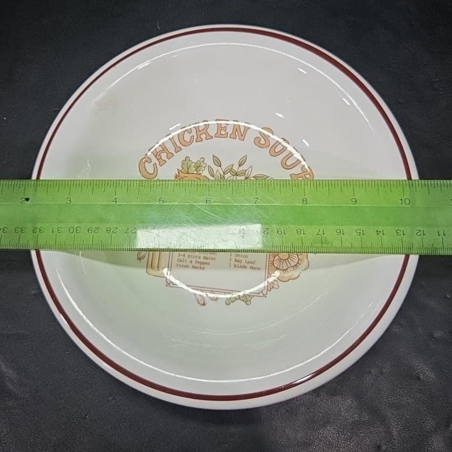 Chicken Soup Recipe Bowl, Vintage Ceramic Dish, Replacement White Kitchenware - Thumbnail 4