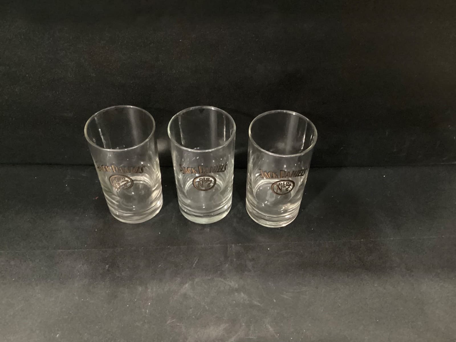 3 ~ Jack Daniels OLD No 7 Glitter Logo Whiskey Glasses ~ Weighted Base - Thumbnail 2