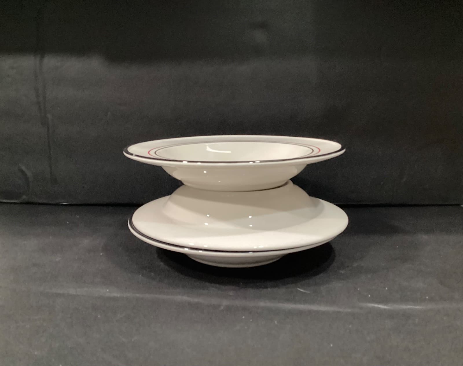 Set Of 3 Primula 9" Soup Salad Striped Rimmed Bowls Italy - Thumbnail 8