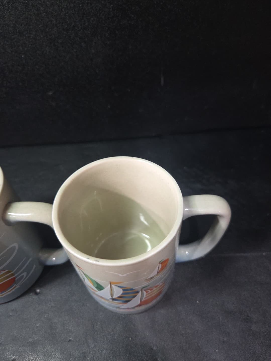 Otagiri Sailboat Coffee Mugs, Set of 2, Vtg Nautical Coffee Cups, Coastal Decor - Thumbnail 5