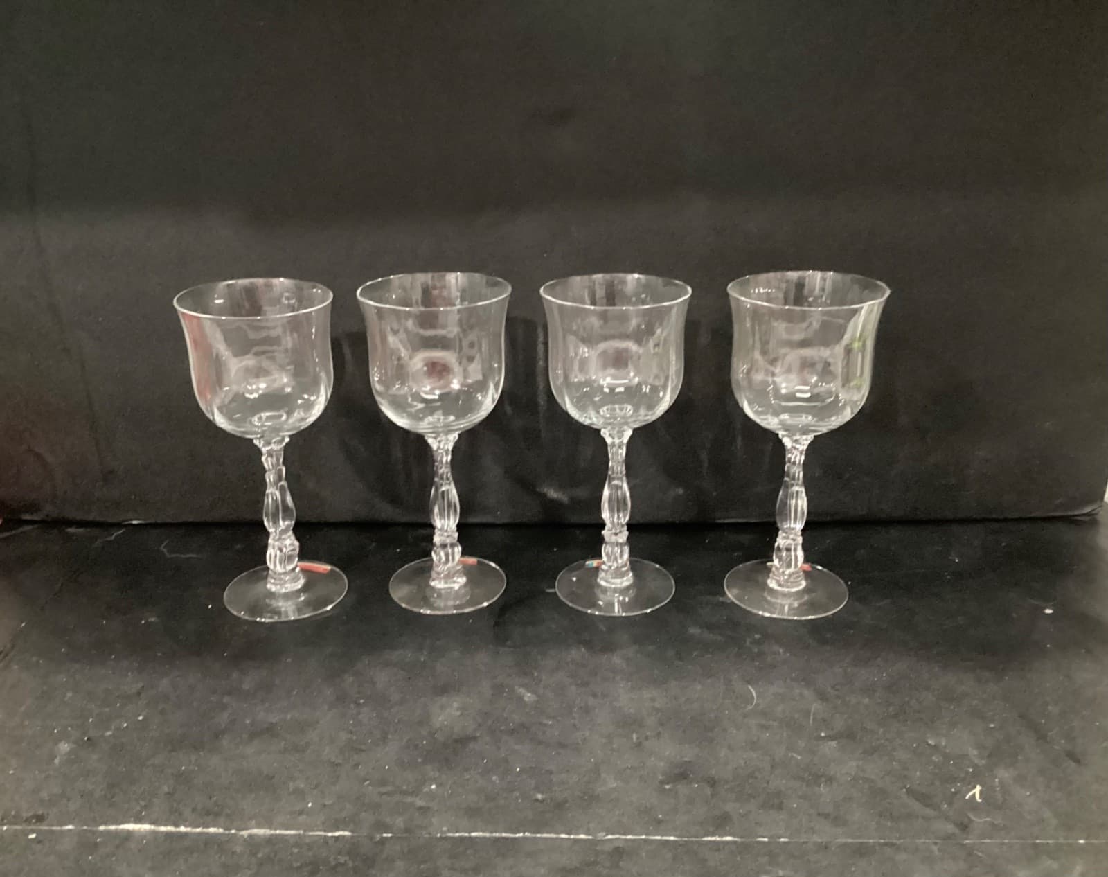 Fostoria Crystal Cellini Loop Optic Iced Tea Glasses Goblets Set of 4 - Thumbnail 9