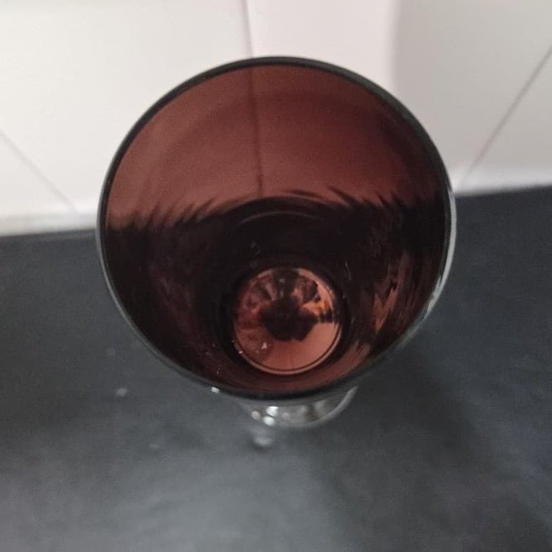 Pier 1 Imports Amethyst Purple Champagne Flute, Vintage Twisted Stem Stemware - Thumbnail 7