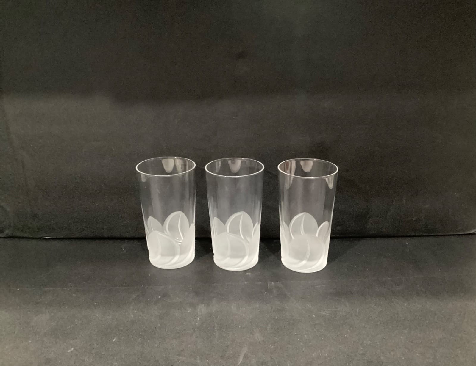 3 Cristal D'Arques Durand Highball Glasses Set Elegant Frosted Drink Tumblers