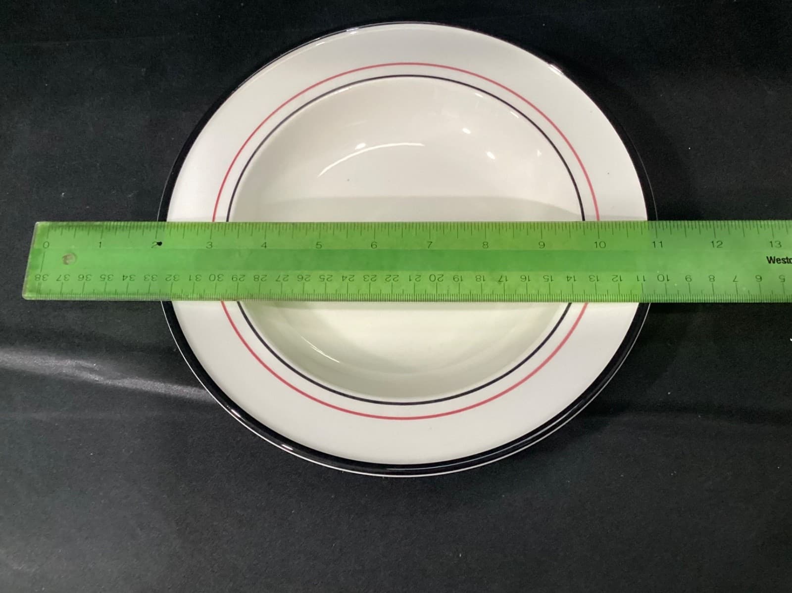 Set Of 3 Primula 9" Soup Salad Striped Rimmed Bowls Italy - Thumbnail 6