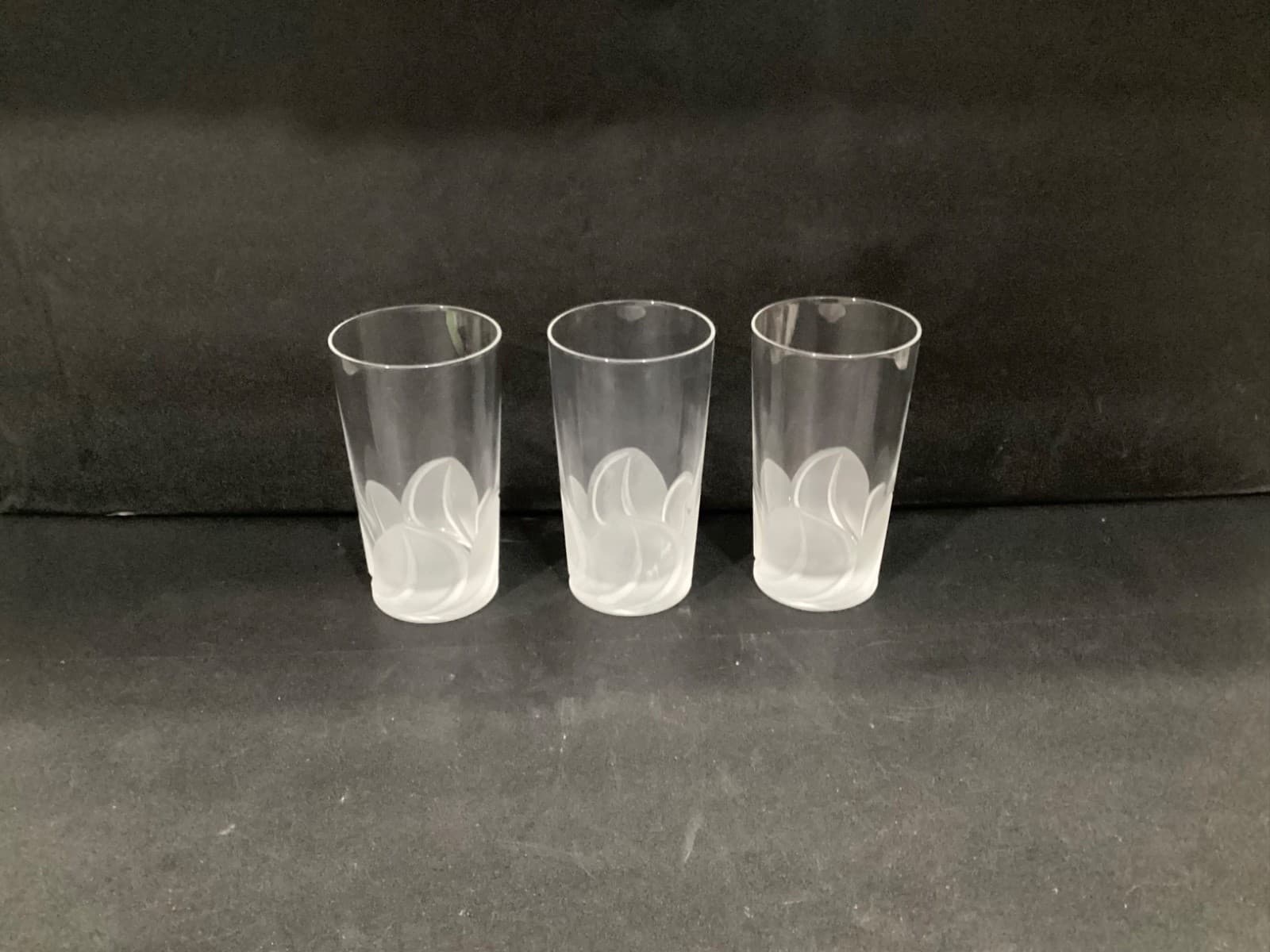 3 Cristal D'Arques Durand Highball Glasses Set Elegant Frosted Drink Tumblers - Thumbnail 9