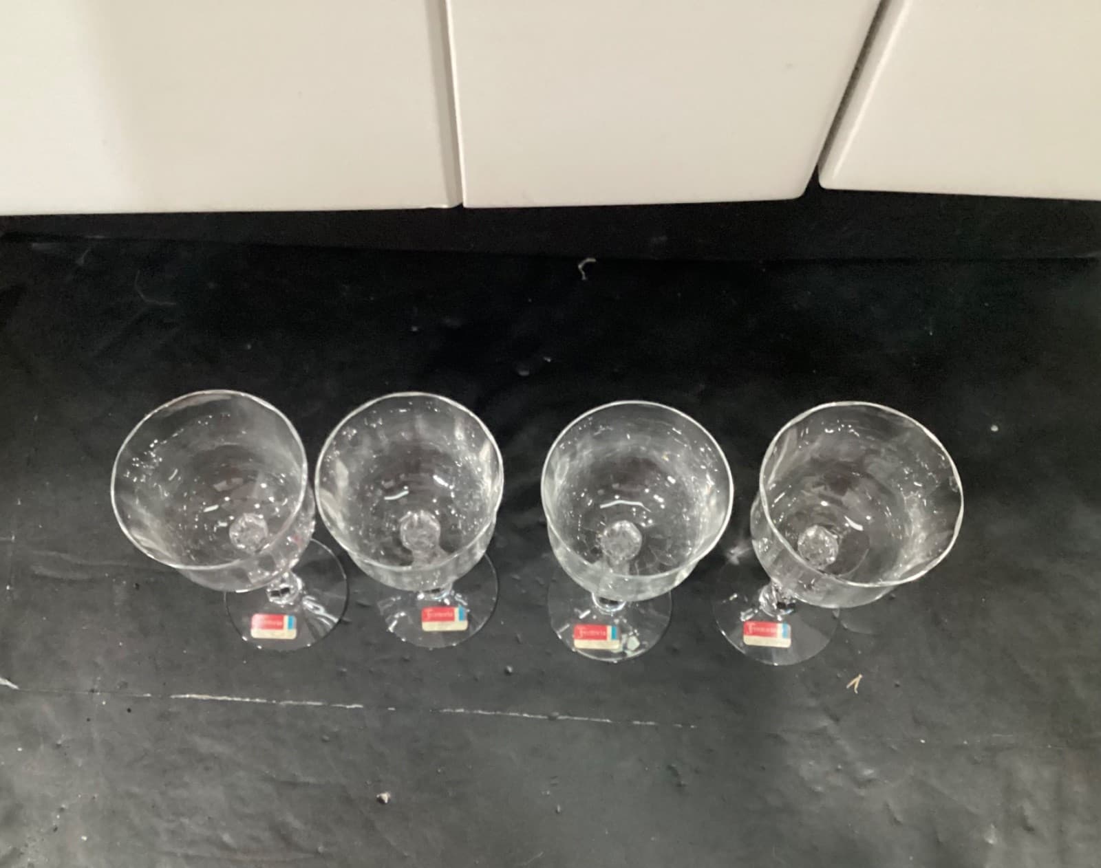Fostoria Crystal Cellini Loop Optic Iced Tea Glasses Goblets Set of 4 - Thumbnail 3