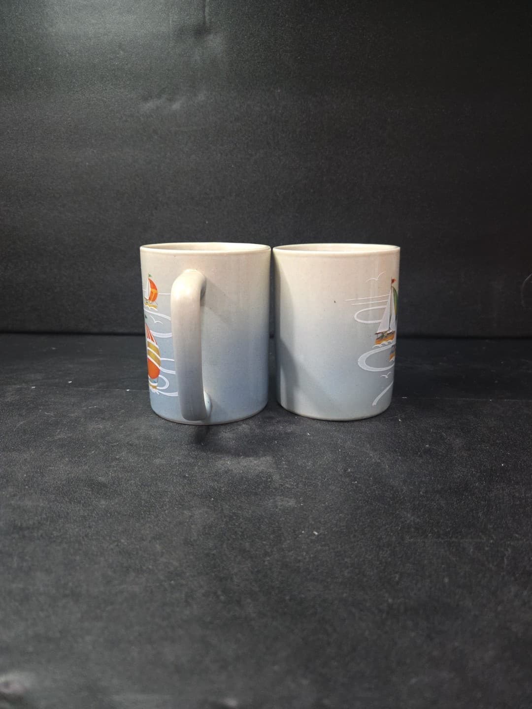 Otagiri Sailboat Coffee Mugs, Set of 2, Vtg Nautical Coffee Cups, Coastal Decor - Thumbnail 4