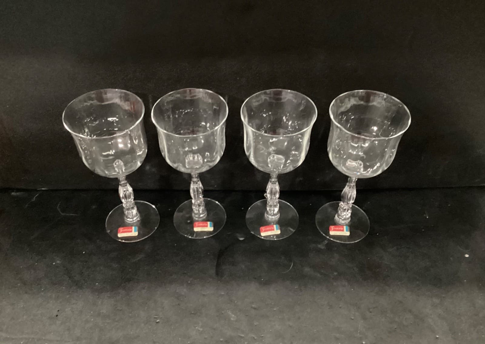 Fostoria Crystal Cellini Loop Optic Iced Tea Glasses Goblets Set of 4 - Thumbnail 2