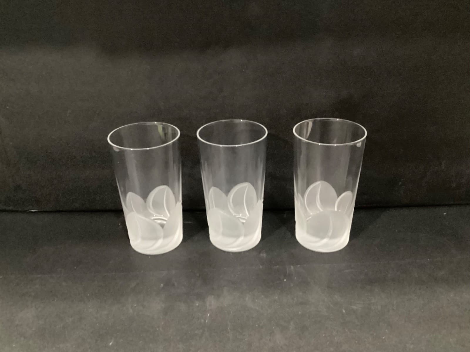 3 Cristal D'Arques Durand Highball Glasses Set Elegant Frosted Drink Tumblers - Thumbnail 7