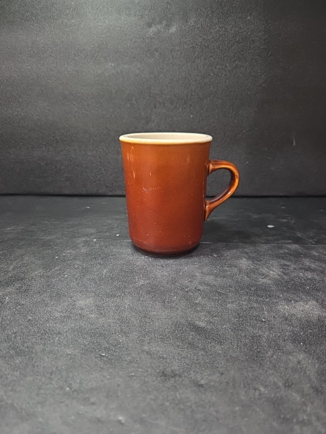 Rego Brown Stoneware Coffee Cups, Rustic Coffee Mug, Vtg Collectible Stoneware