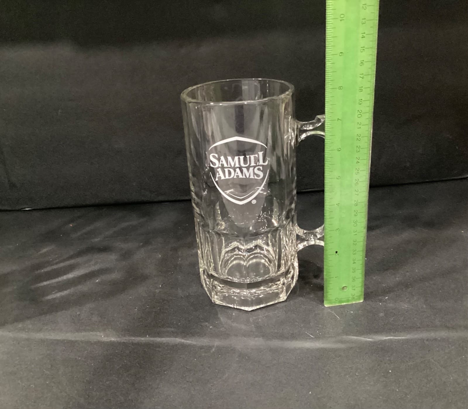 2 Libbey Glass Samuel Adams Heavy Glass Partial Paneled 32 oz Beer Mugs 8” - Thumbnail 5