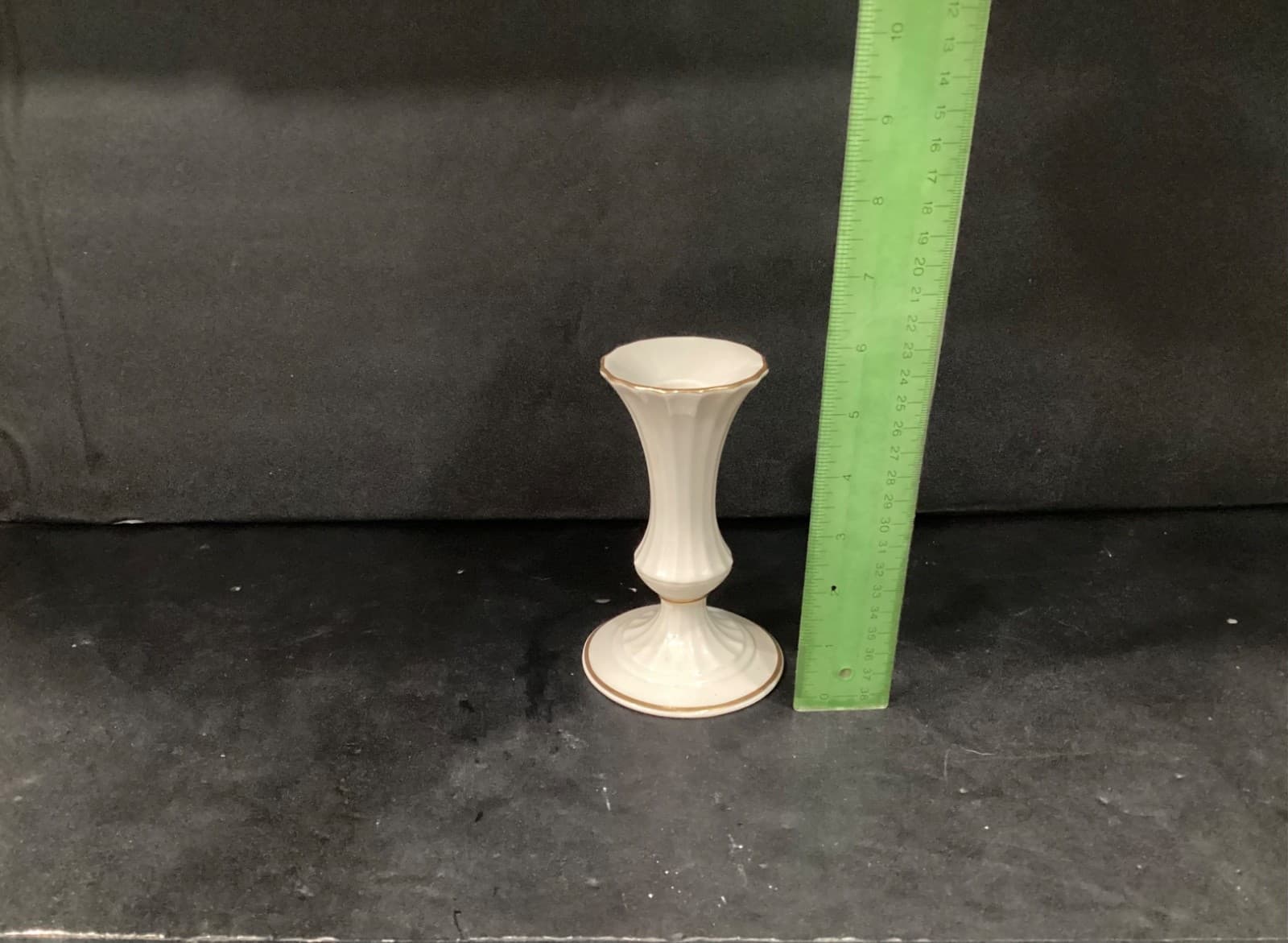 Vintage Lenox Classic Ivory Colored 24k Gold Trim 6" Candle Stick Holder - Thumbnail 4