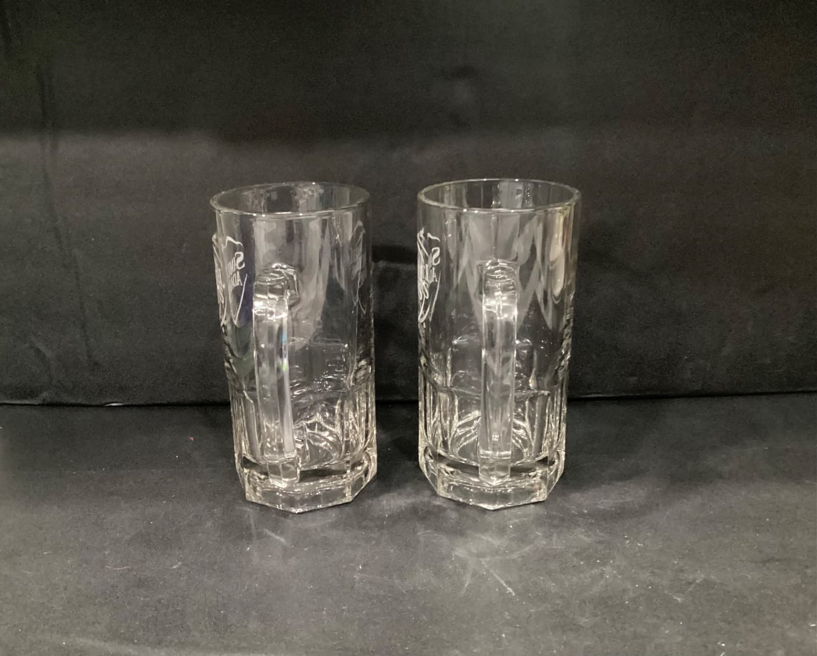 2 Libbey Glass Samuel Adams Heavy Glass Partial Paneled 32 oz Beer Mugs 8” - Thumbnail 10