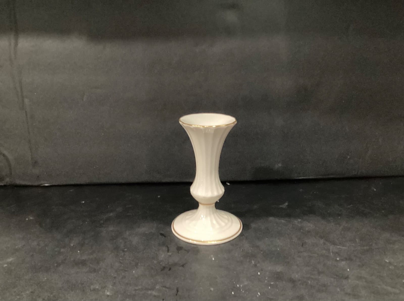 Vintage Lenox Classic Ivory Colored 24k Gold Trim 6" Candle Stick Holder