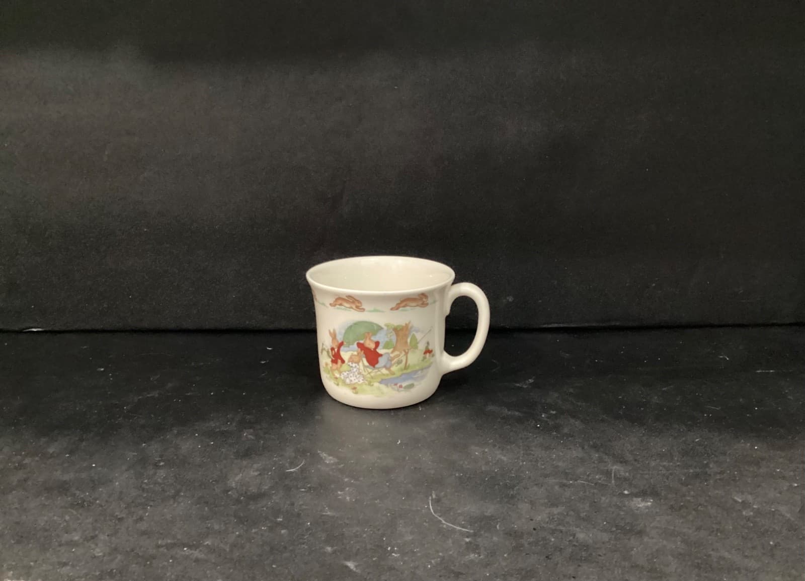 Royal Doulton 1936 Bunnykins Fishing Scene Vintage Fine Bone China Mug Cup