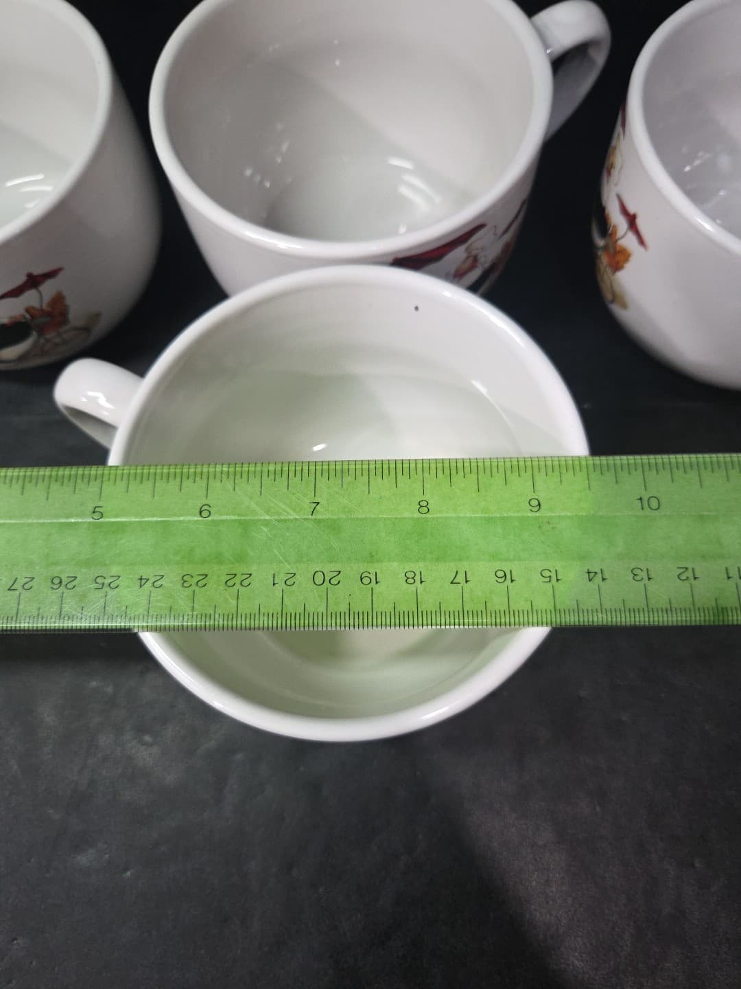 Trisa Large Coffee Mugs, French Chef on Bicycle Design, Set Of 4 Soup Cups 24 Oz - Thumbnail 9