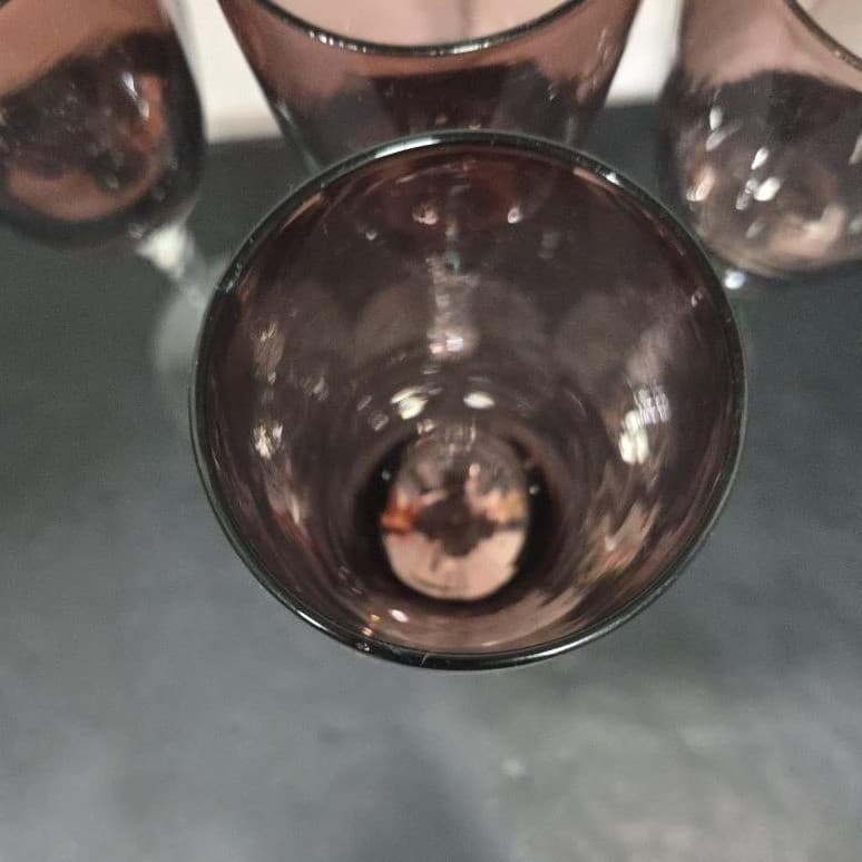 Pier 1 Amethyst Purple Champagne Flutes, Set of 4, Vintage Twisted Stem Stemware - Thumbnail 7
