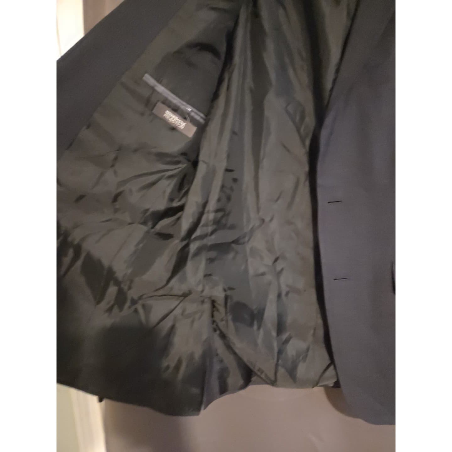 Kenneth Cole Reaction Navy Blue Pinstripe 2-Button Blazer, Men's 42R Sport Coat - Thumbnail 4