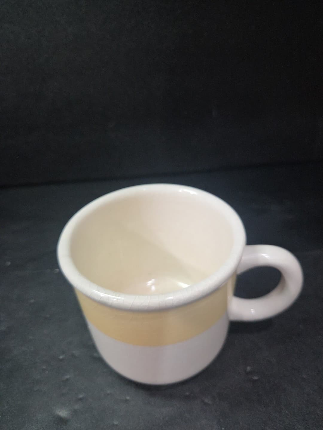 Furio Crackled Stoneware Mug, Vintage White Yellow Coffee Mug, Italian Tea Cup - Thumbnail 5