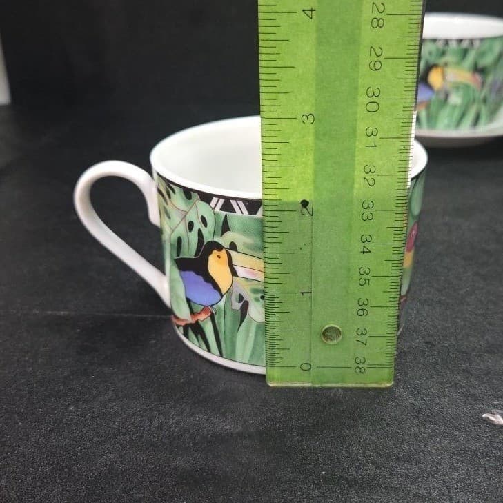 Ultra Porcelain by Sakura Magic Jungle Cup & Saucers, Set of 4 Vintage Tableware - Thumbnail 9