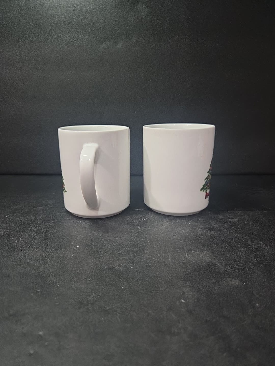Mount Clemens Pottery Christmas Tree Coffee Mugs, Set of 2, Festive Holiday Cups - Thumbnail 4