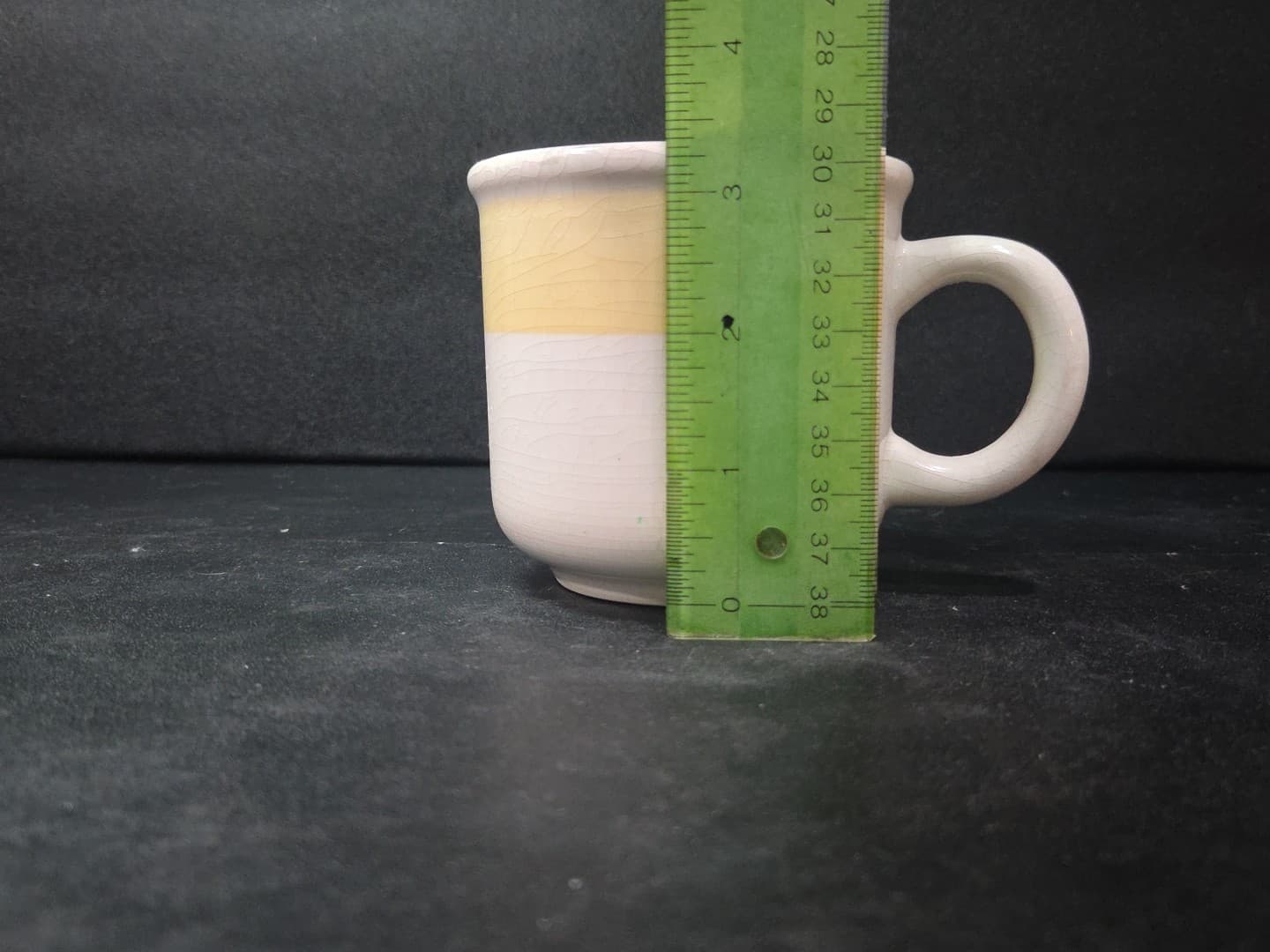 Furio Crackled Stoneware Mug, Vintage White Yellow Coffee Mug, Italian Tea Cup - Thumbnail 8
