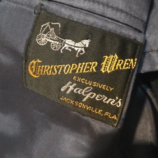 Christopher Wren Navy Blue Blazer, Gold Crest Buttons, USA Made, Halperns Jacket - Thumbnail 5
