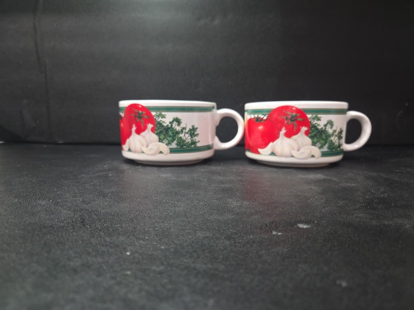 Hickory Farms Vintage Rustic Soup Cup Mug, Tomato Onion Garlic Pattern, Set of 2 - Thumbnail 3