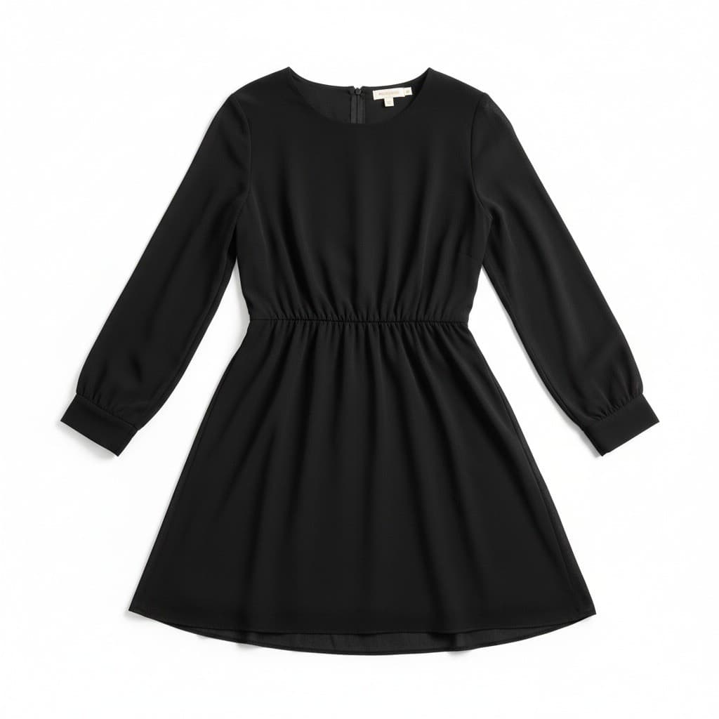 Dana Buchman Little Black Dress, Ruffle Hem, Women's Size 6, 100% Silk