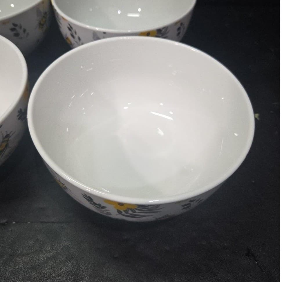 Royal Norfolk Spring Bee Cereal Bowls, Set of 4, Vintage Style Dishware - Thumbnail 3