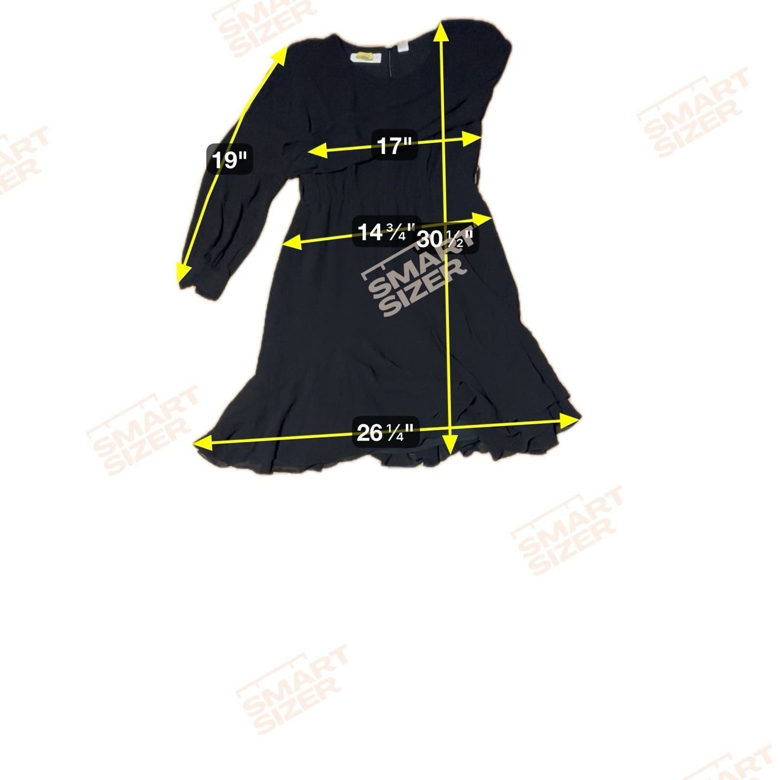 Dana Buchman Little Black Dress, Ruffle Hem, Women's Size 6, 100% Silk - Thumbnail 2