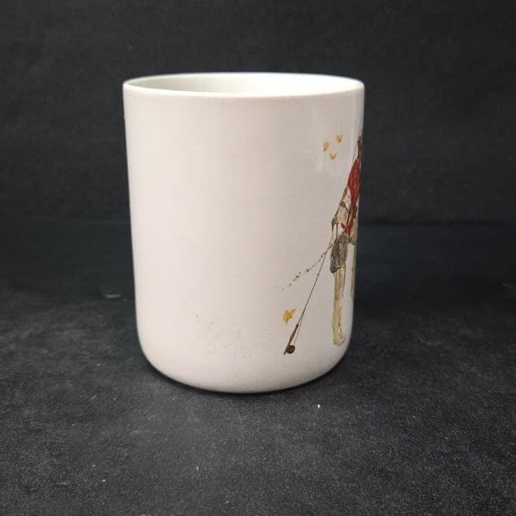 Norman Rockwell Trout Dinner Mug, Fishing Mug, Japan 1987 Cup, Collectible Mug - Thumbnail 5