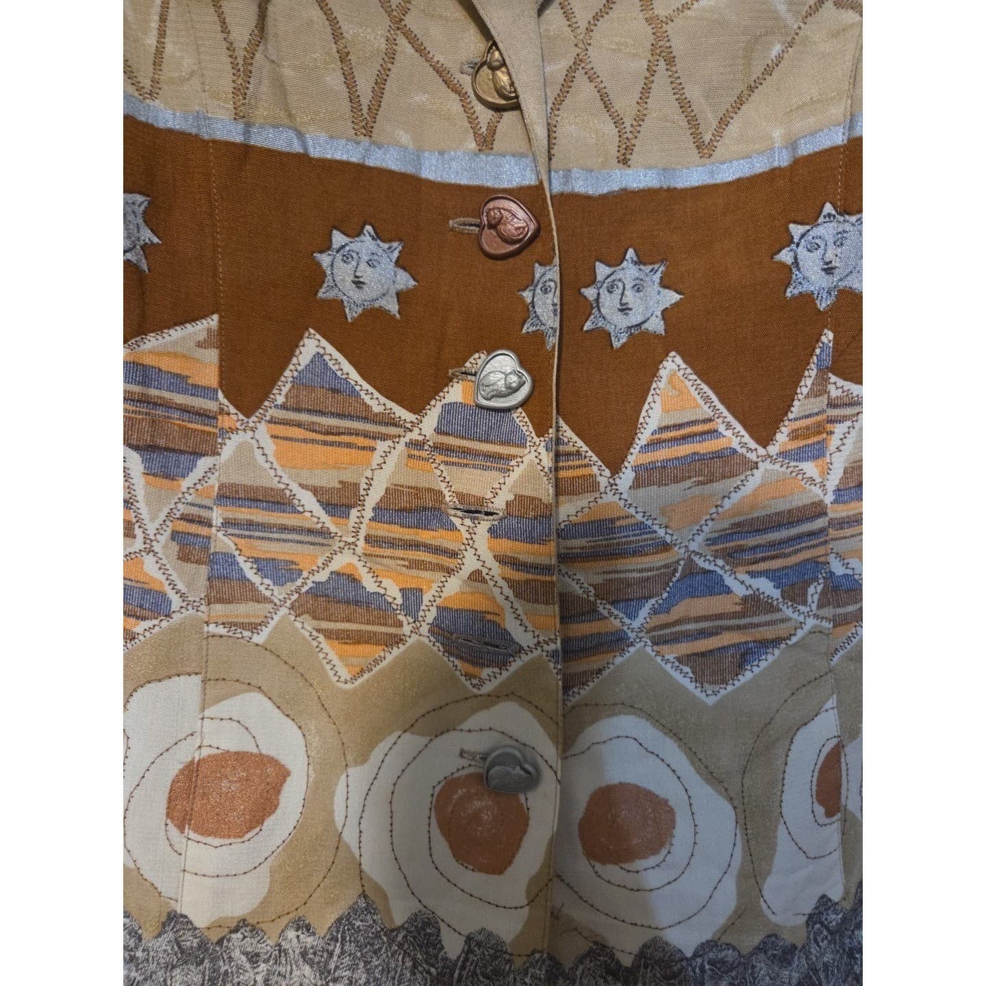 Dorothy Schoelen Platinum Petites Blazer, Vintage Celestial Sun Art to Wear - Thumbnail 6