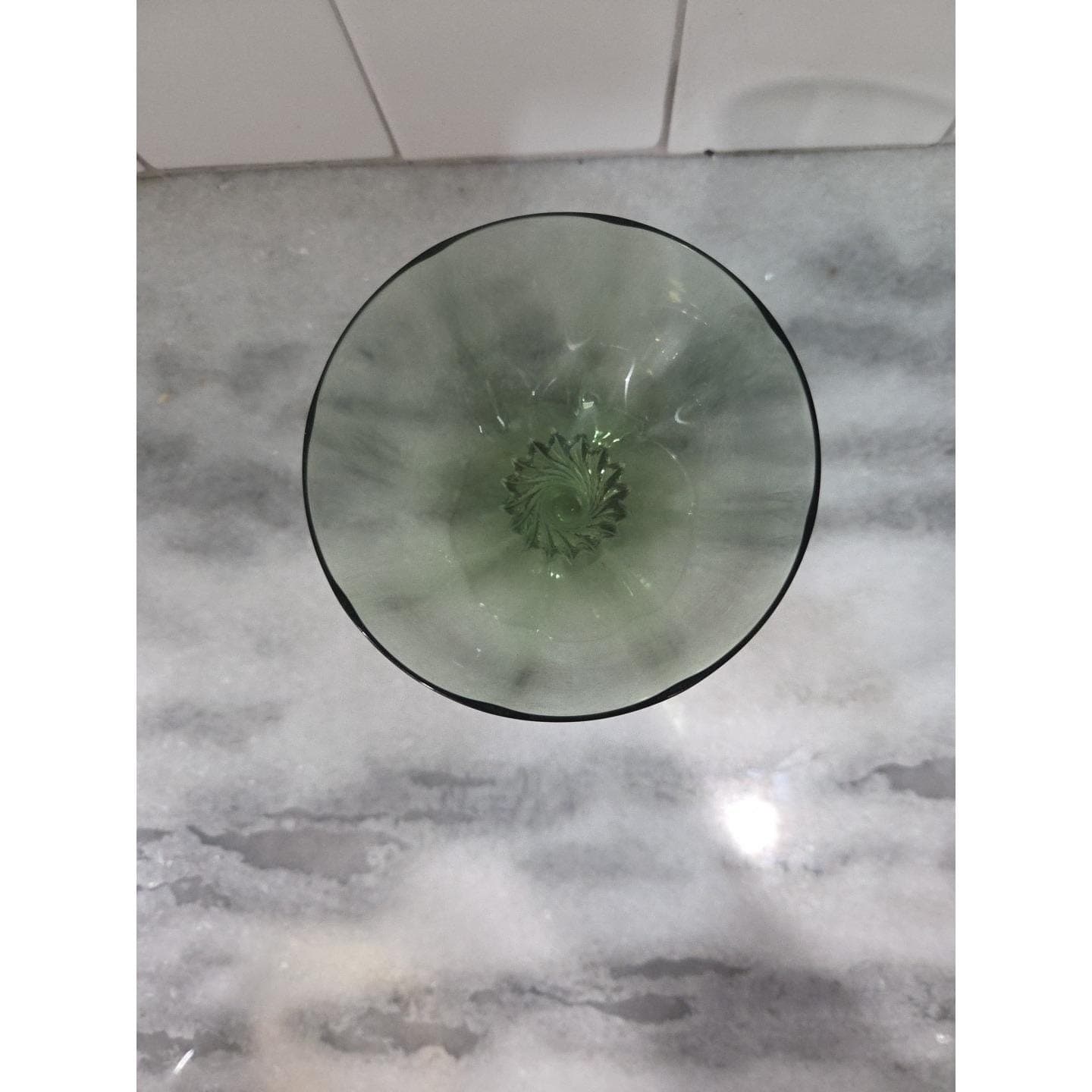 Gorham Octette Green Champagne Glass, Tall Sherbet Dish, Vintage Twisted Stem - Thumbnail 6