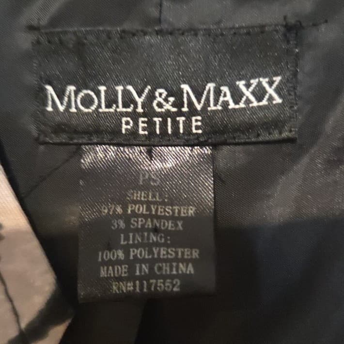 Molly & Maxx Petite Zebra Print Zip Front Blazer, Gray Black Jacket, Women's PS - Thumbnail 5