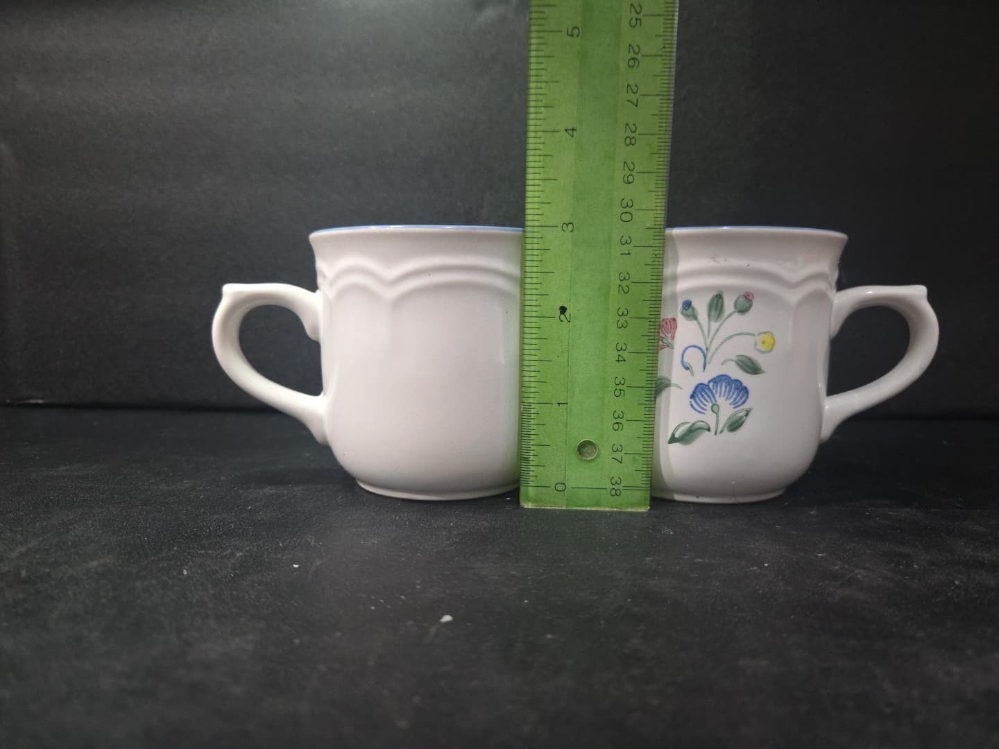 Floral Expressions Stoneware Coffee Cups, Japanese Tea Cups, Vintage Set of 2 - Thumbnail 8