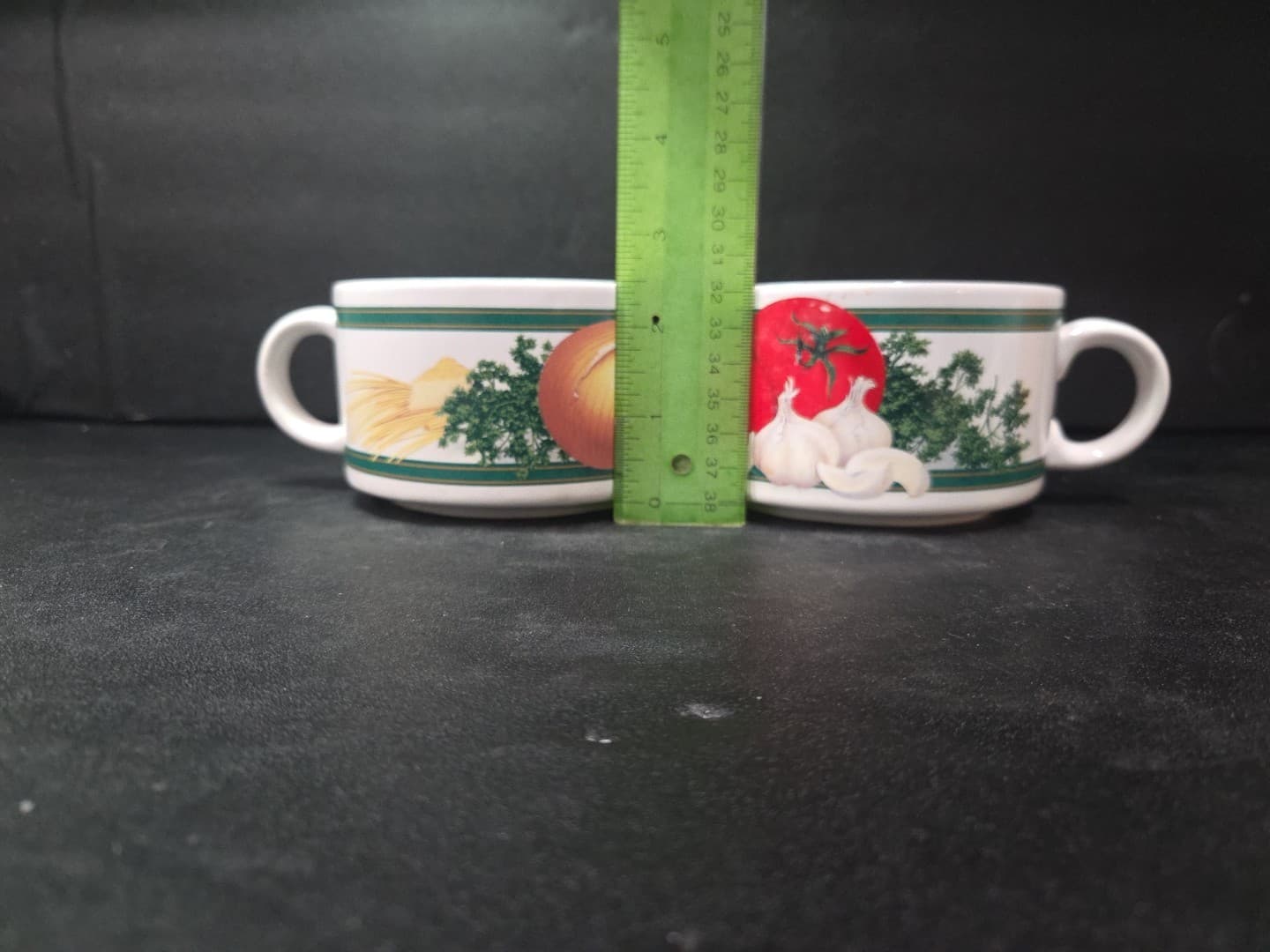 Hickory Farms Vintage Rustic Soup Cup Mug, Tomato Onion Garlic Pattern, Set of 2 - Thumbnail 9